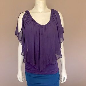 Off the shoulder flowy blouse (purple)